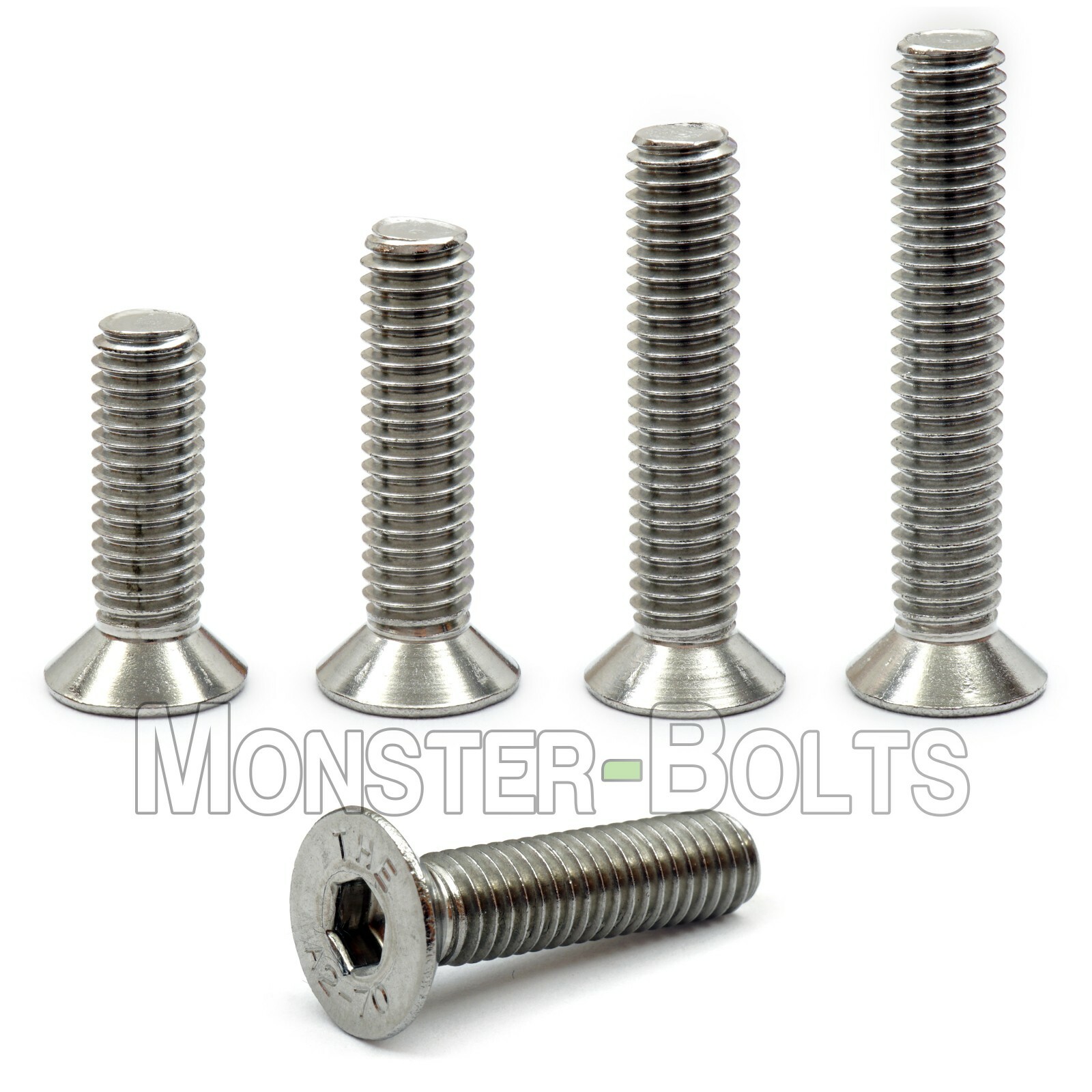 #8-32 Stainless Steel Flat Head Socket Caps Screws, Inch SAE Countersunk 18-8 A2