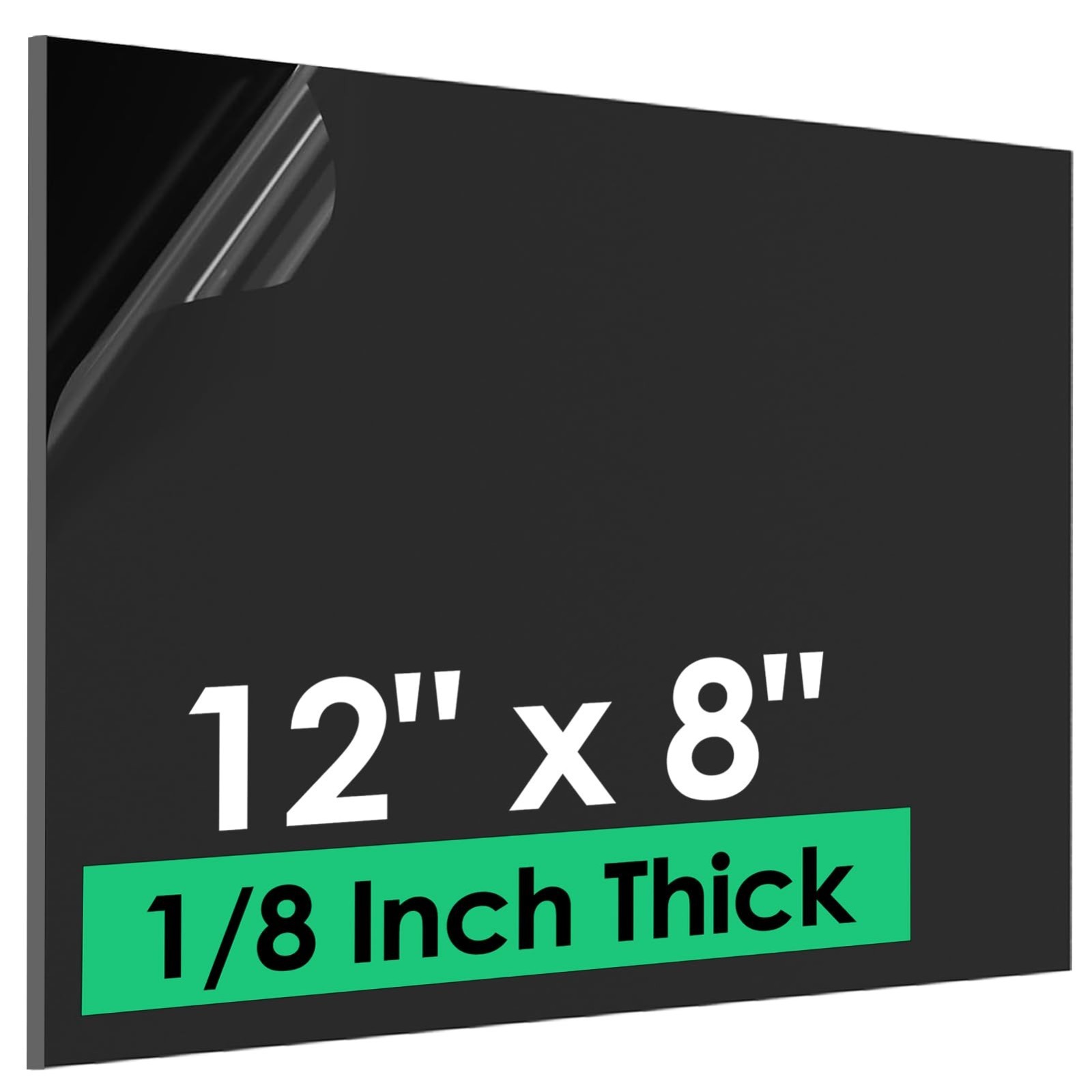 ABS Plastic Sheet 1/8 Inch Thick (3mm) – 12″ x 8″, Black Waterproof Rigid Thermo