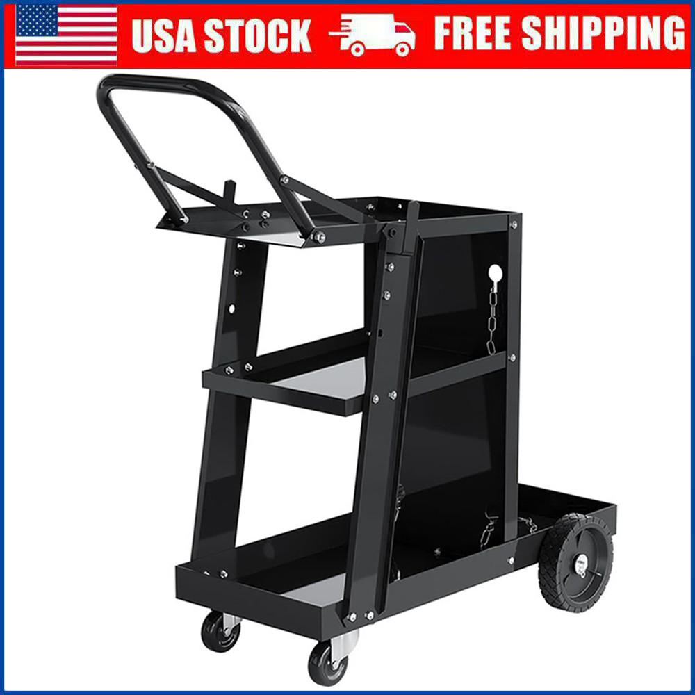 400 LBS 3‑Tier Welding Cart 360° Swivel Wheels for MIG TIG Plasma Cutter Welder