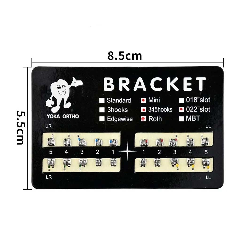 100 Sets Dental Orthodontic Bracket MIM Monoblock Mini Roth/MBT 022 345 Hooks