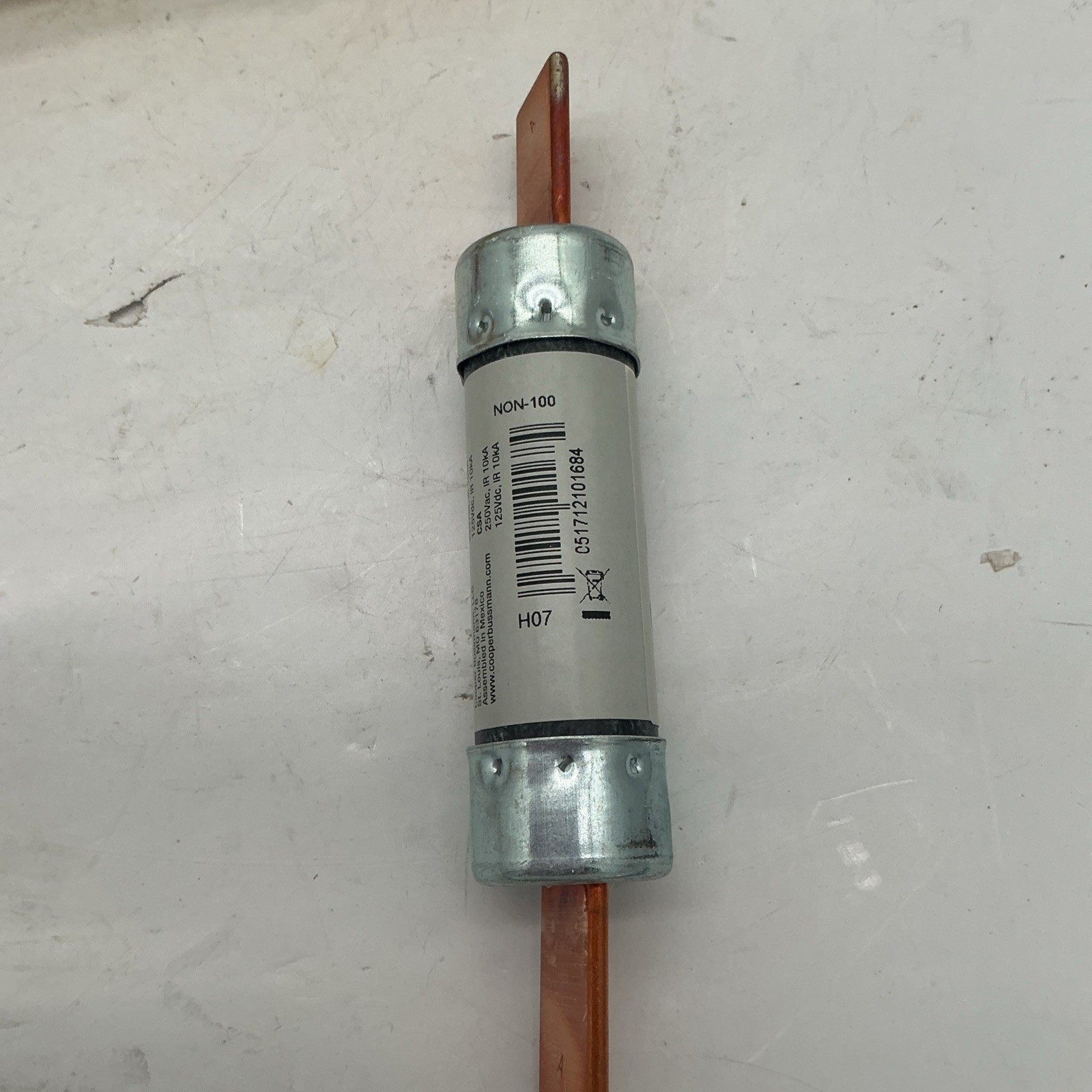 Lot of 5 Bussman NON-100 One Time Buss Fuses Class H 100A 250V