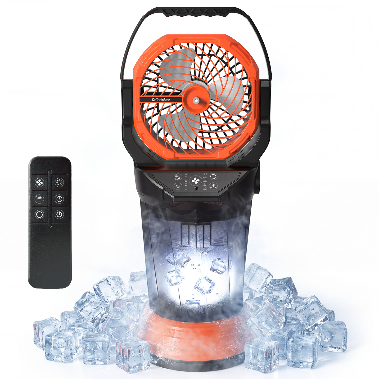 2000ml Tank Portable Misting Fan 33000mAh Rechargeable Battery Powered Cooling