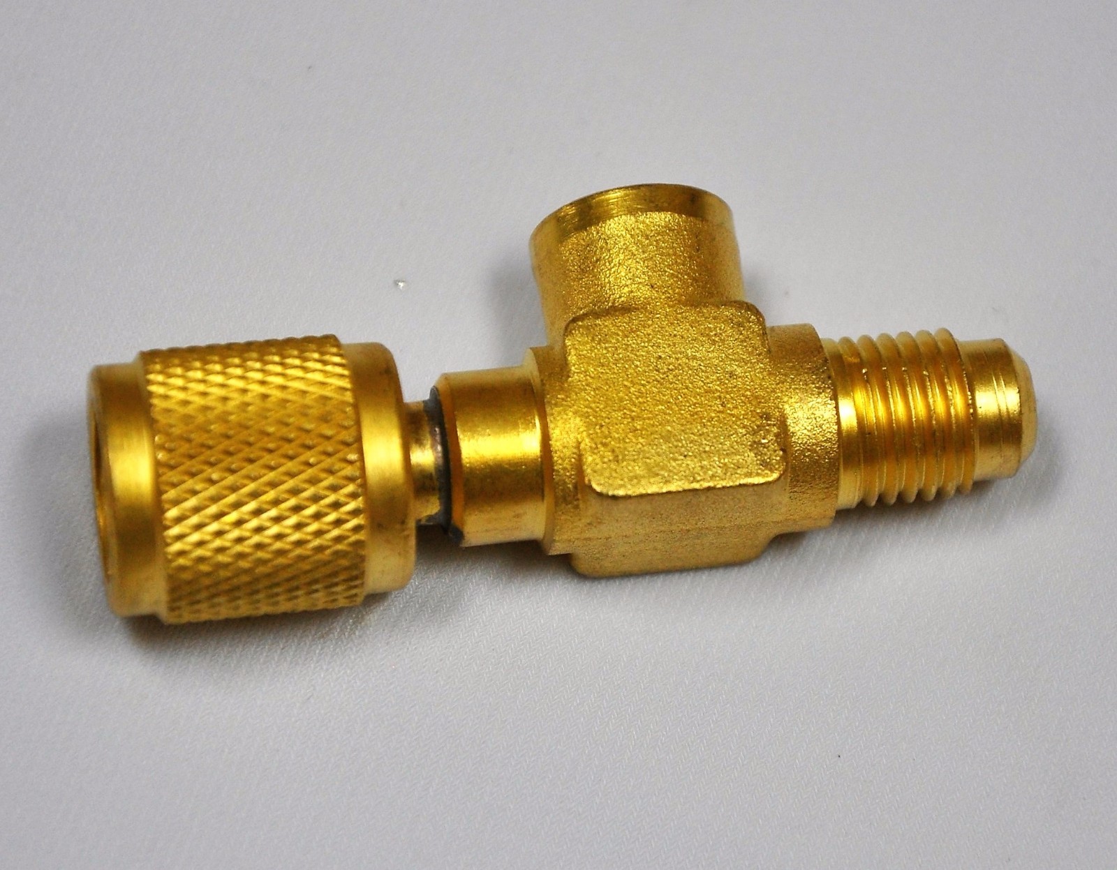 T-Adapter Size:1/4X1/8X1/4″Add Gauge at Deep Vacuum Pump/Manifold NPT/Flare HVAC