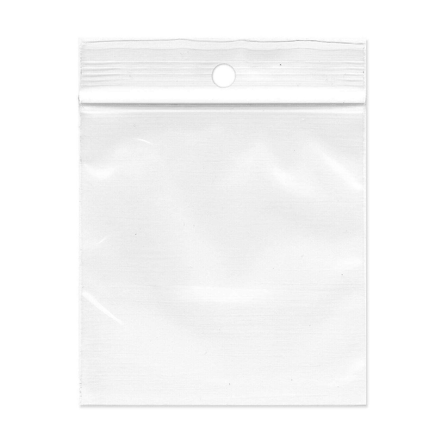 Zipper Reclosable Bag w/ Hang Hole 2 Mil 5″ x 8″ Plastic Polybags 1000 Pieces