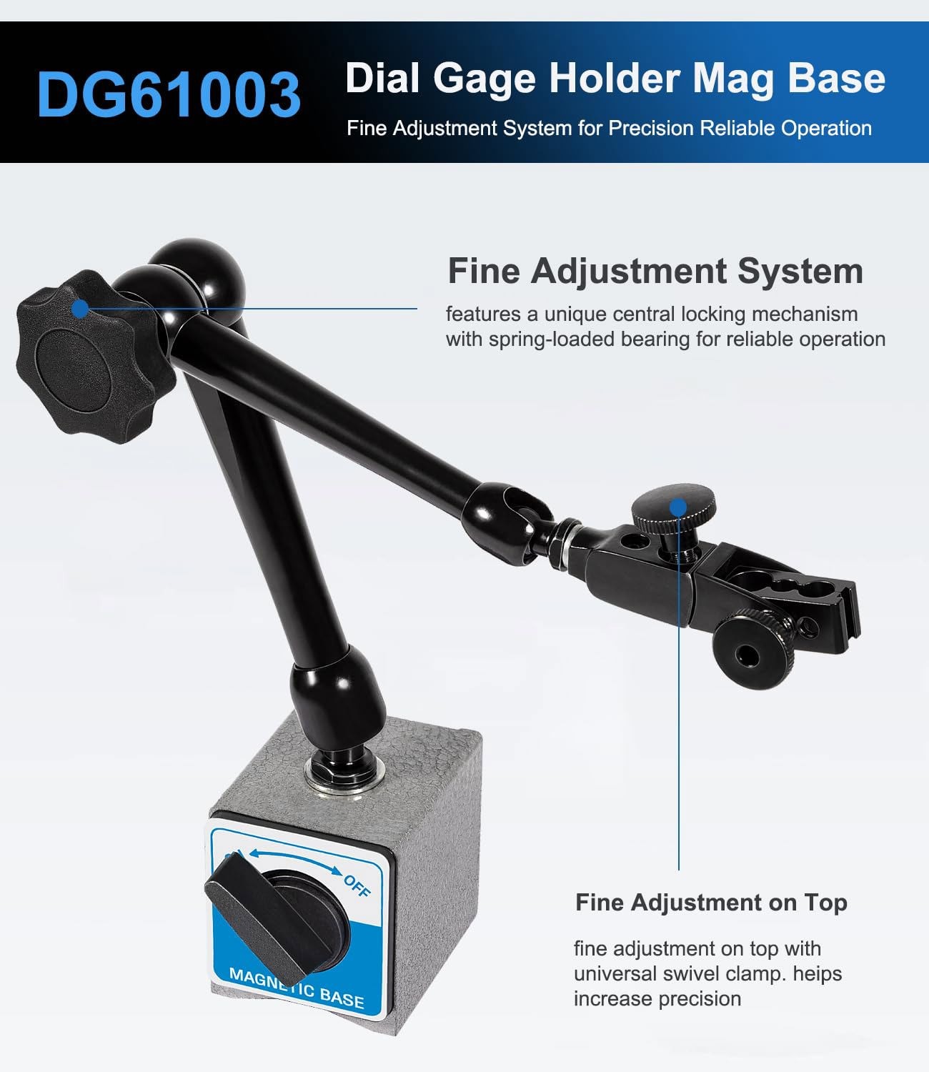 Replace for Noga Upgrade Version DG61003 Regular Duty Dial Gage Holder Mag Base