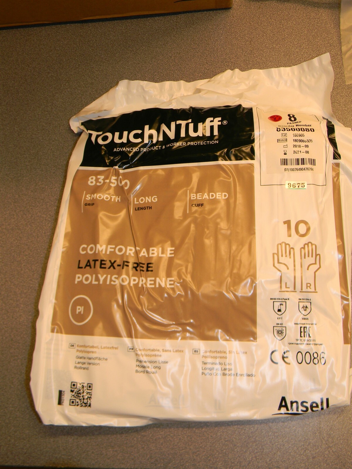 Ansell TouchNTuff 83500 Size 8.0 Cat 83500080 Sterile Polyisoprene Glove 10 Pr.