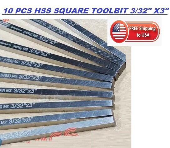 HSS 10x Square Tool Bit 3/32″ x 3″ (2.38 x 76.2mm) M2 Grade India’s Best Selling