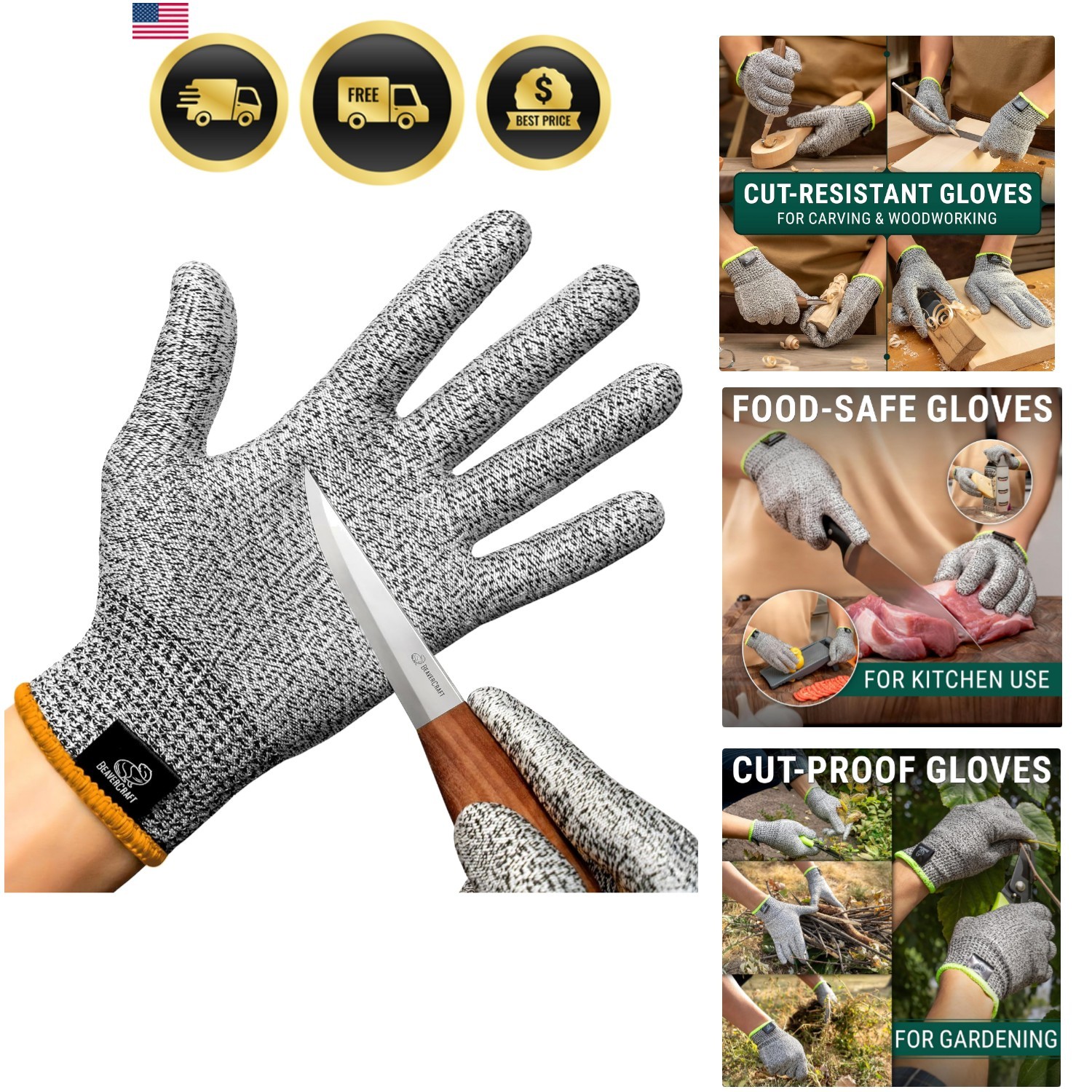 Wood Carving Gloves – Cutting Cut Resistant Gloves Level 5 for Whittling, Woo…