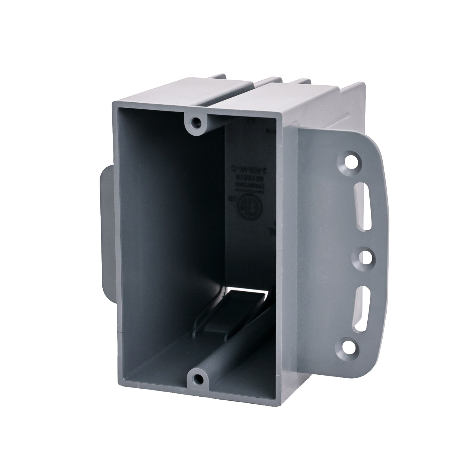1-Gang New Work 22.5 Cu In Electrical Switch Outlet Box w/ Mounting Bracket Gray