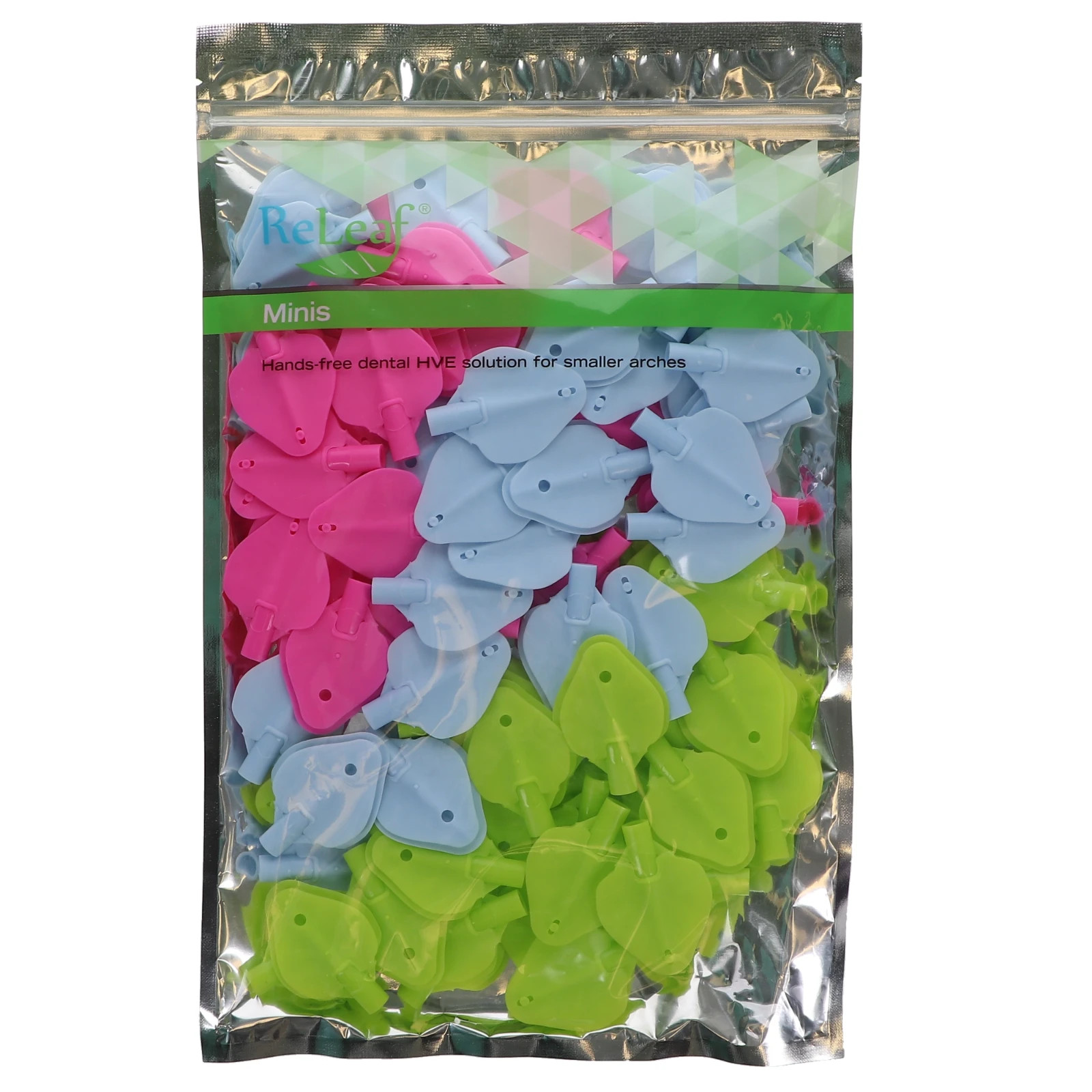 Releaf RLF10096 Ivory ReLeaf HVE Saliva Ejector Mini Leaves 100/Pk