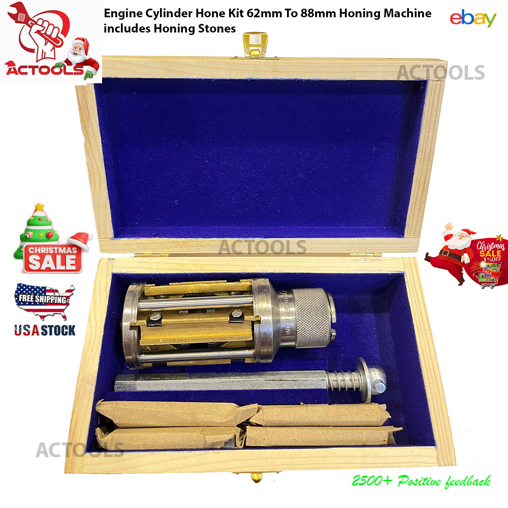 Engine Cylinder Hone Kit 62mm To 88mm Honing Machine includes Honing Stones