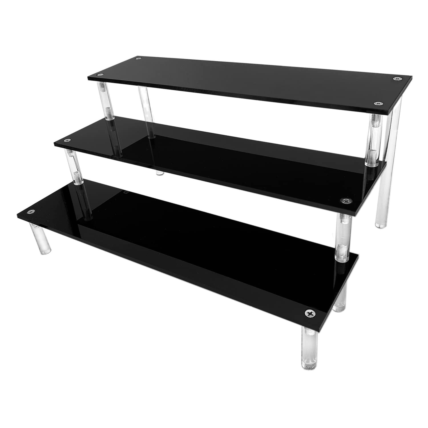 Acrylic Riser Black Acrylic Shelf Riser 3 Tier Perfume Organizer Cologne Disp…