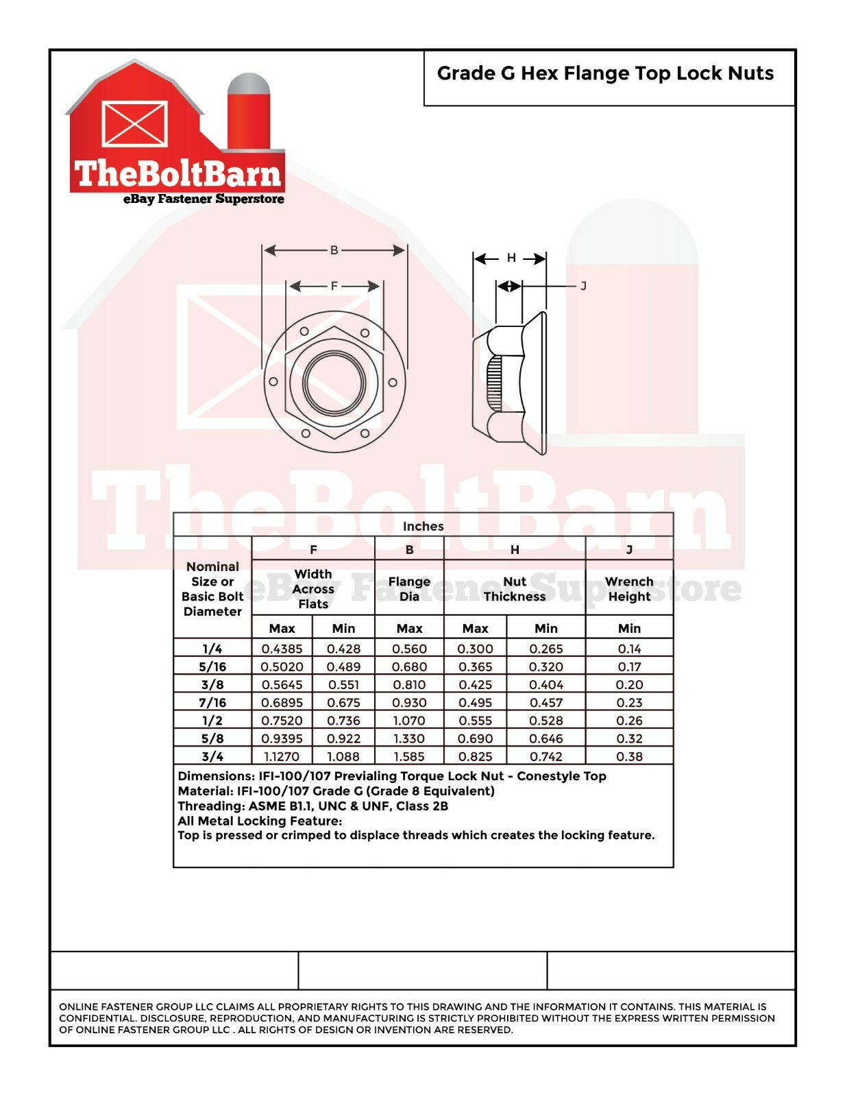 3/8″-24 Grade 8 (G) Hex Flange Top Lock Nuts FINE Phos & Oil (Pick Quantity)