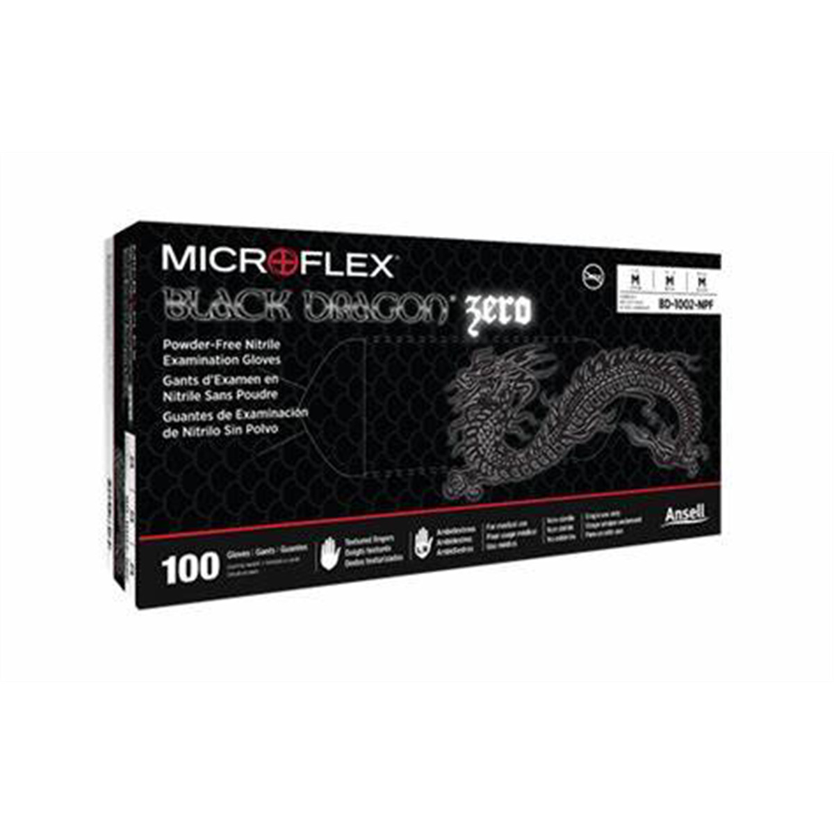 Microflex BLACK DRAGON ZERO PF NITRILE EXAM GLOVES XXL MIC.BD1005NPF
