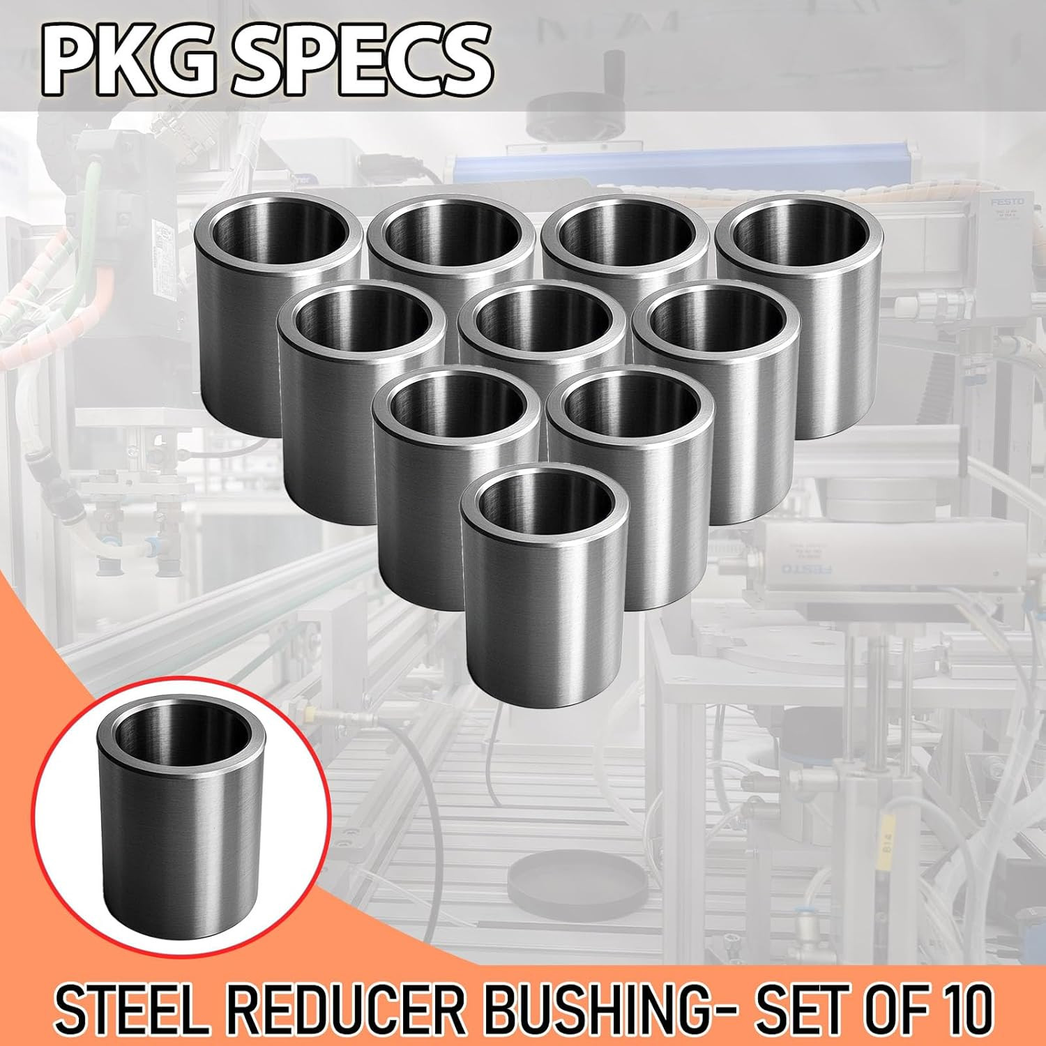 10 Pc Stainless Steel Reducer Bushing Spacer 1/2″ to 3/8″ Standoff Adapter