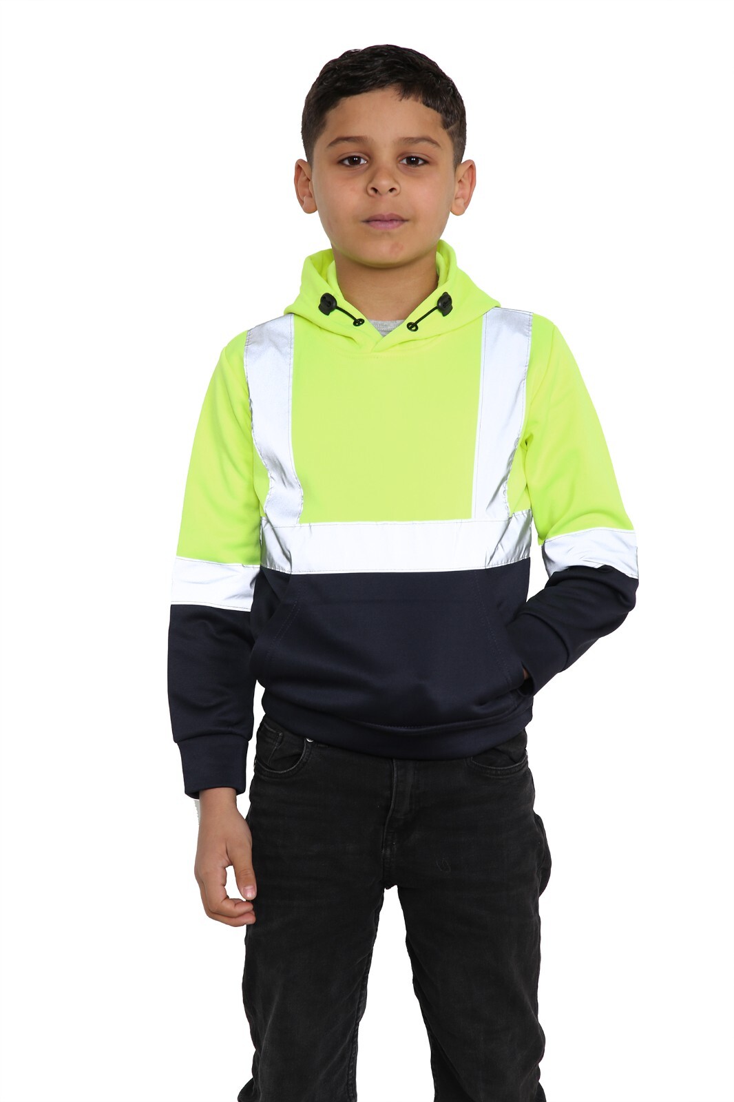 Kids Hi Viz Vest Children’s High Vis Jacket Visibility Waistcoat Top Safe Hoodie