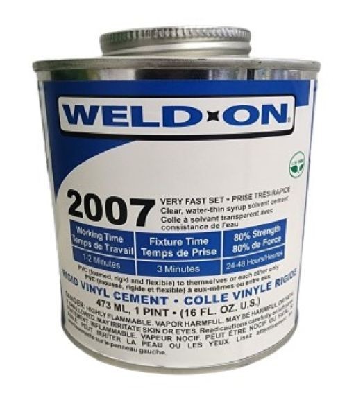 Weld-On #2007 – Solvent Cement For Rigid & Foamed Vinyl PVC 16oz. 1 Pint