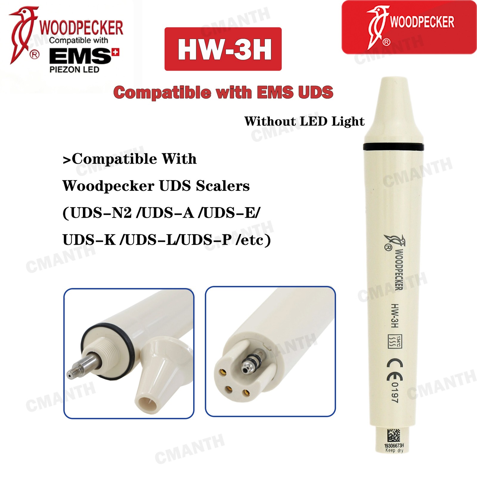 Woodpecker DTE Dental Ultrasonic Scaler Handpiece Detachable Cable Tube EMS NSK