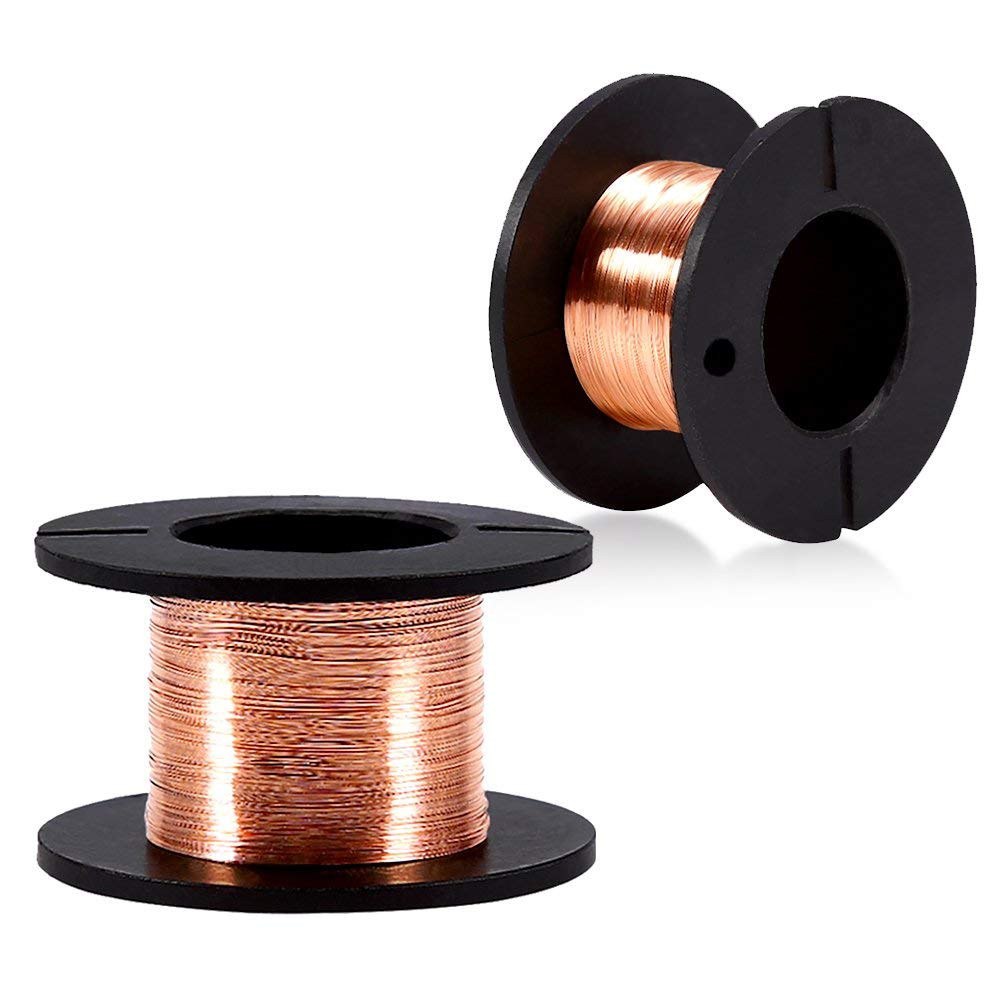 5Pcs Enameled Copper Wire Winding Wire Enamelled Repair 0.004″ Thickness 39.4Ft