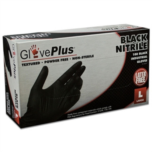 AMMEX GPNB42100 GlovePlus Black Nitrile Gloves – Case of 10 Box (1000 Gloves)