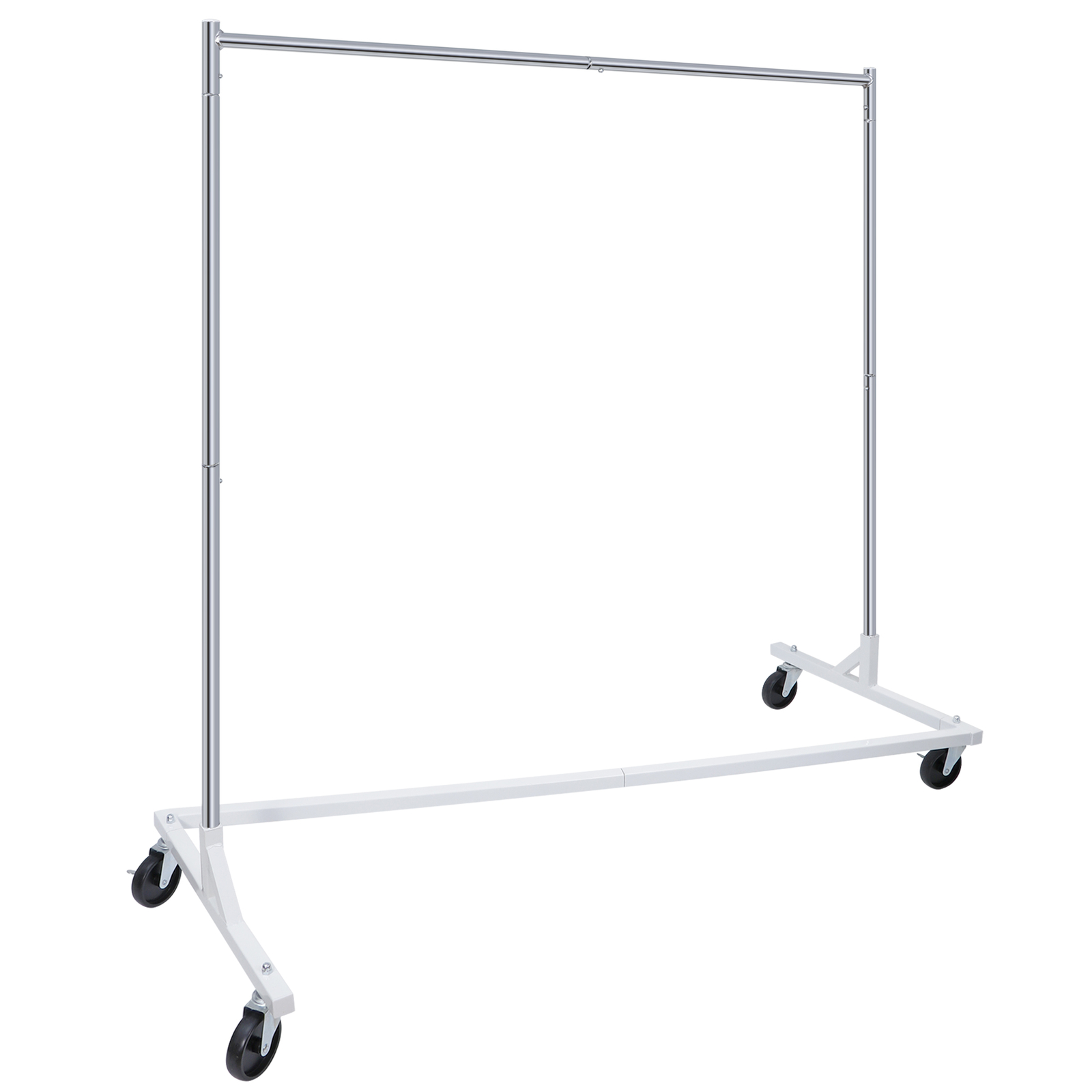 2PCS Heavy Duty Clothes Rack Rolling Garment Z Clothing Rack W/Lockable Casters