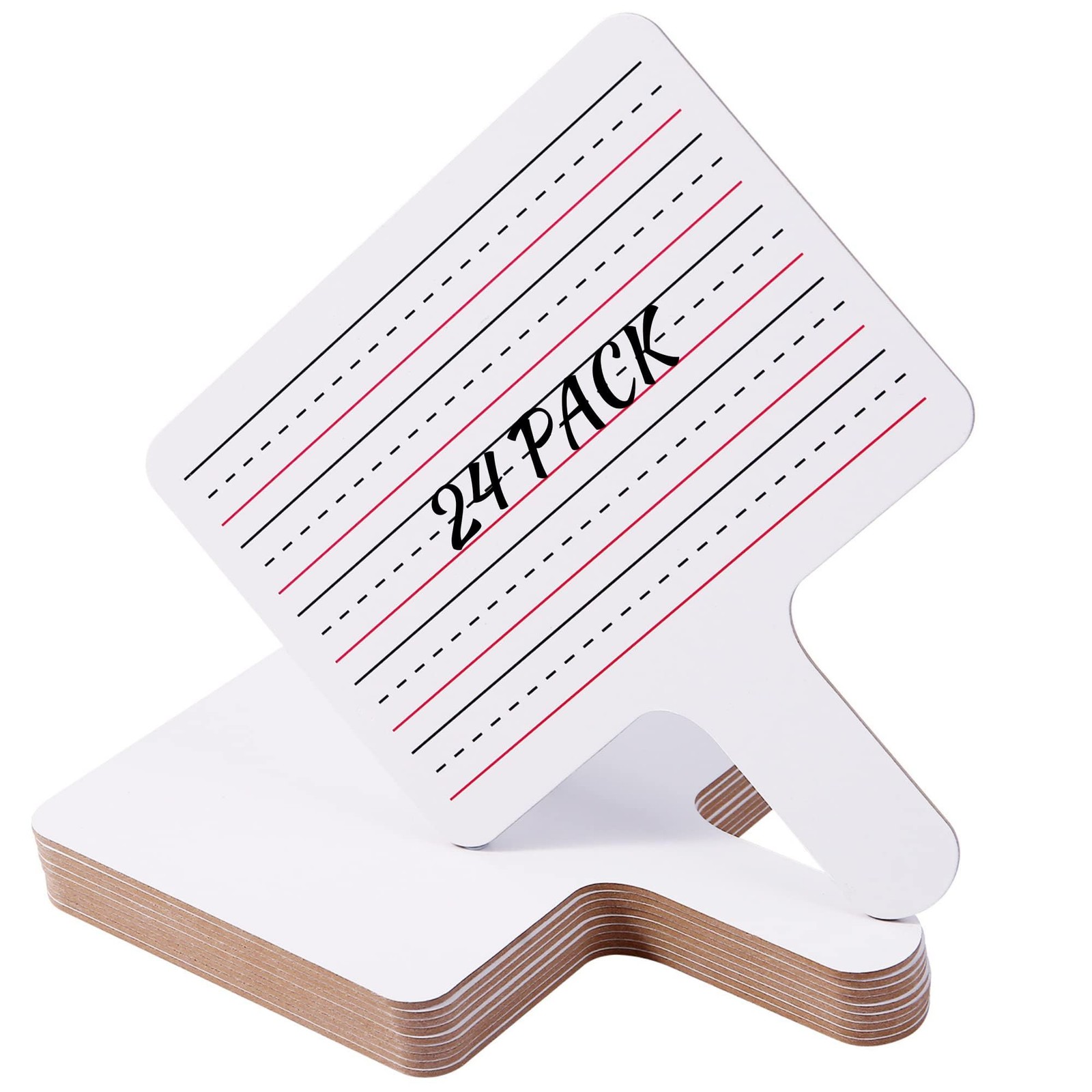 Epic Creations Dry Erase Paddles – 24 Pack 8.11 x 6.14 Inches – Double Sided Han