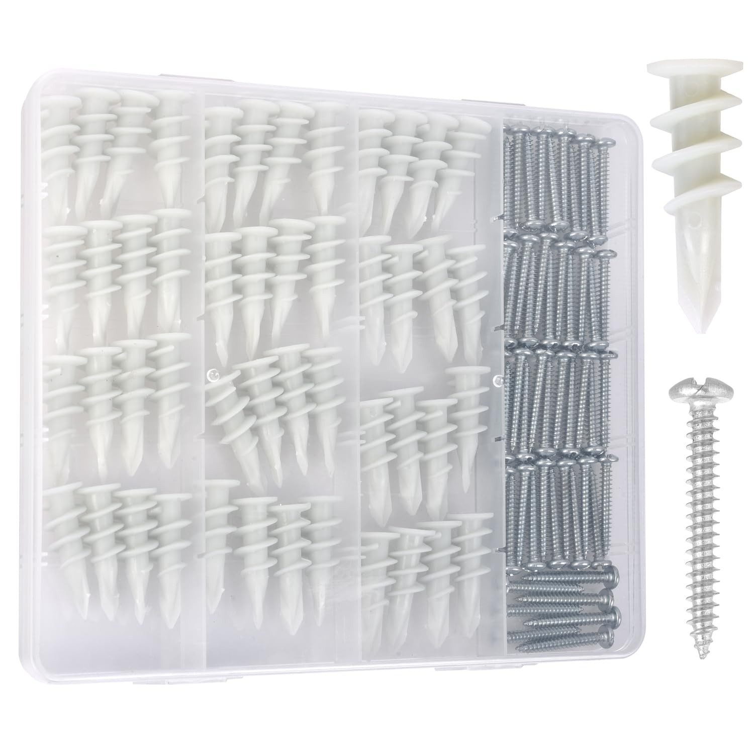 Self Drilling Drywall Anchors 104Pcs Dry Wall Anchors and Screws Kit for Dry…