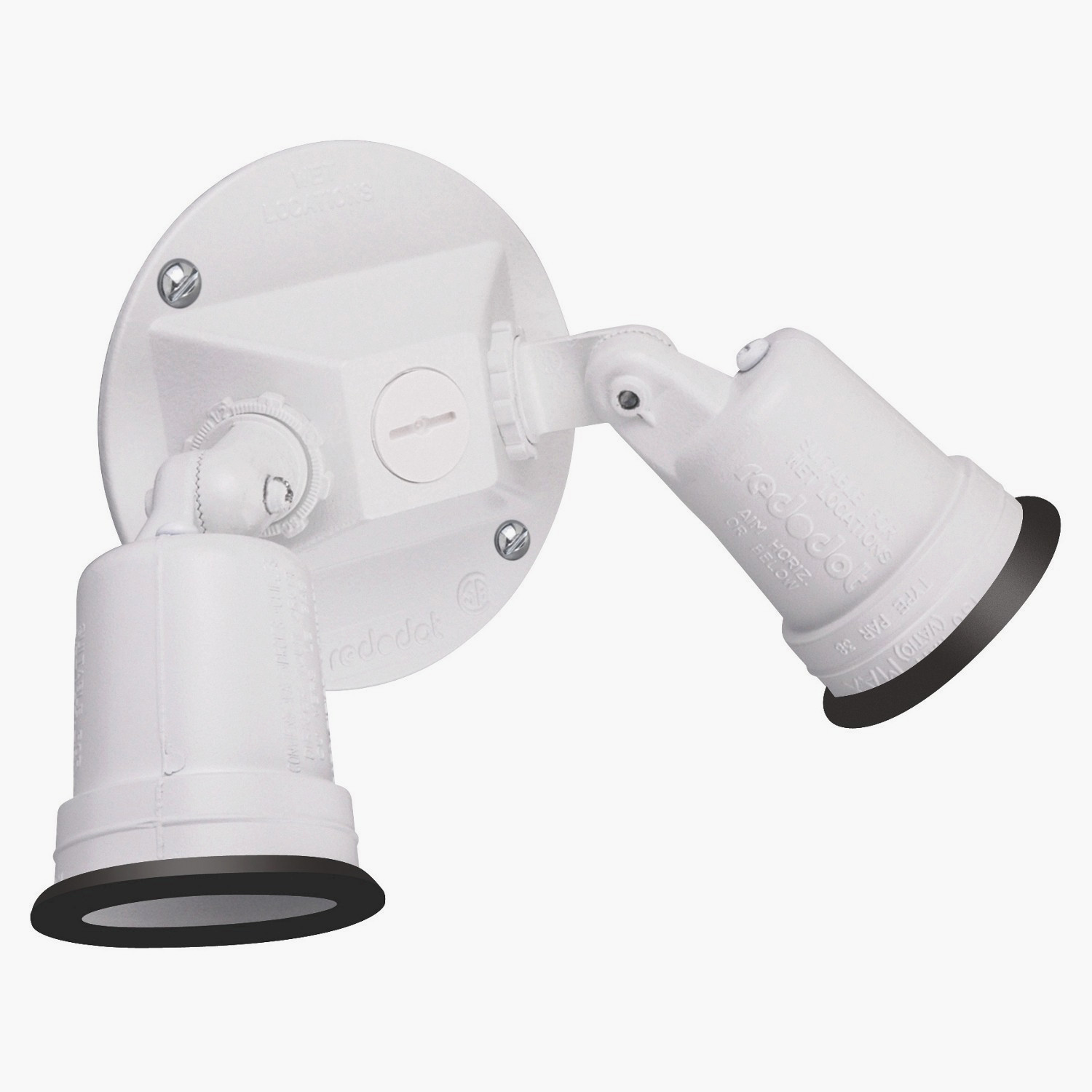 NEW White with Black Trim Weatherproof Outdoor Metal Double Lamp Holder