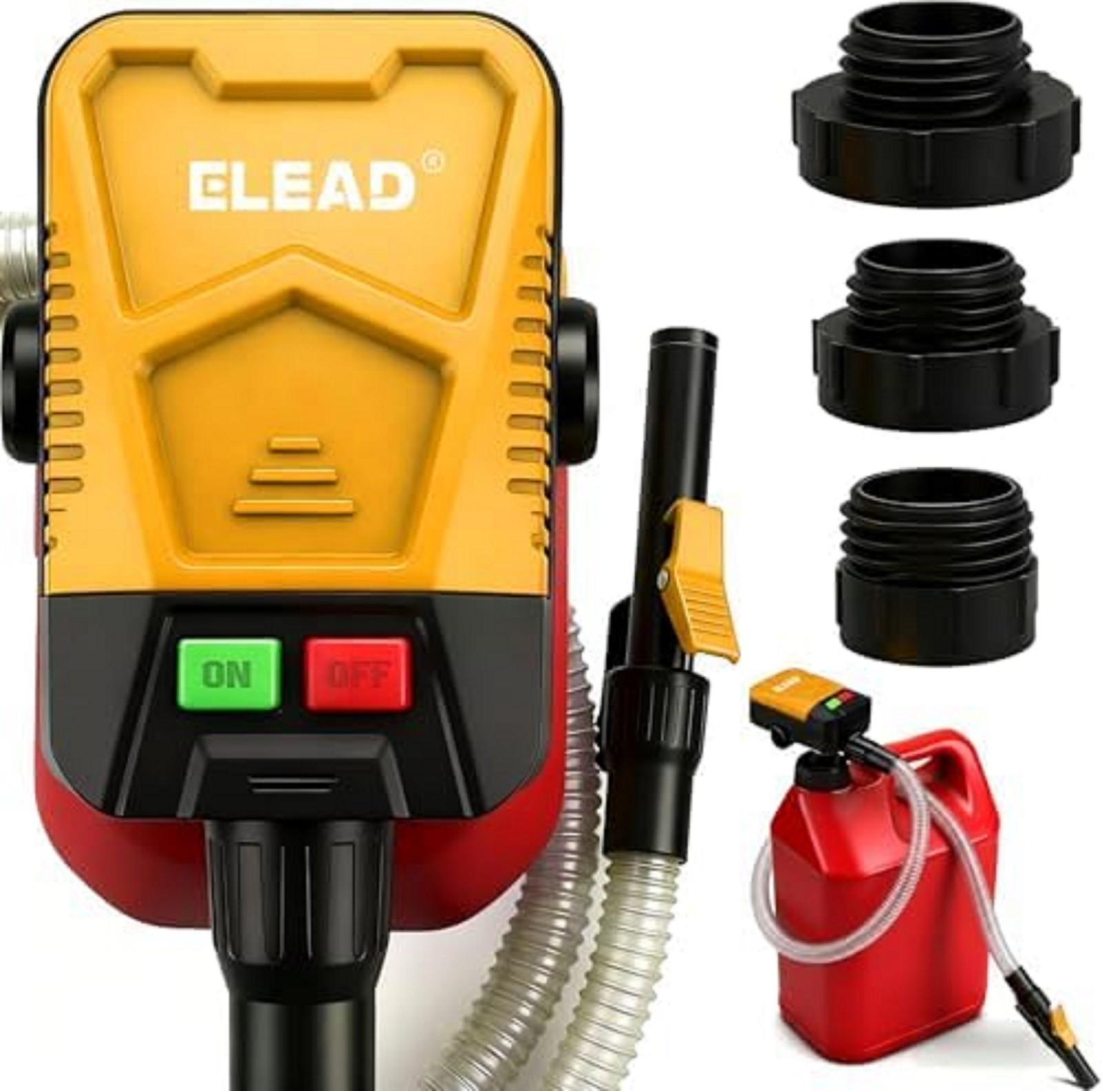 Battery-Powered Fuel Transfer Pump – 3.2 GPM No Spill Portable Gas Can siphon…