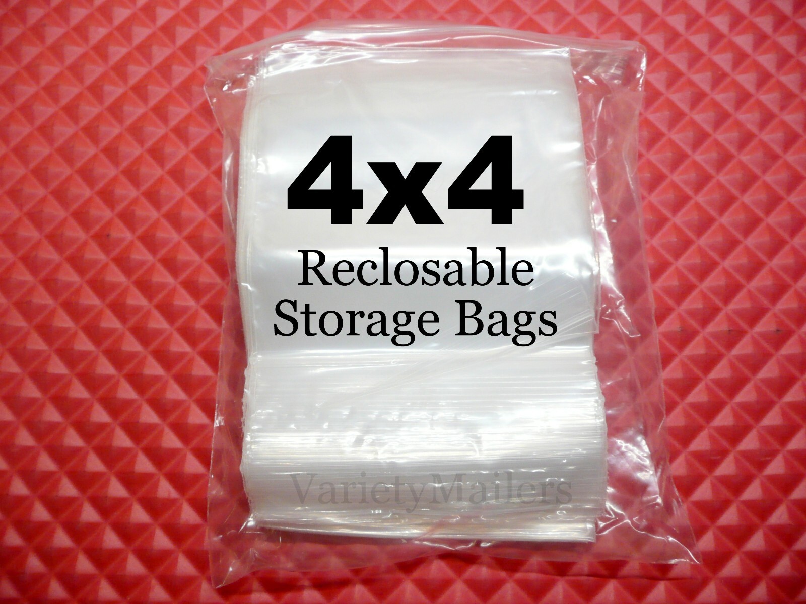 500 Reclosable Storage Bags 4”x 4” Clear 2 Mil Squeeze-Top Baggies 4×4