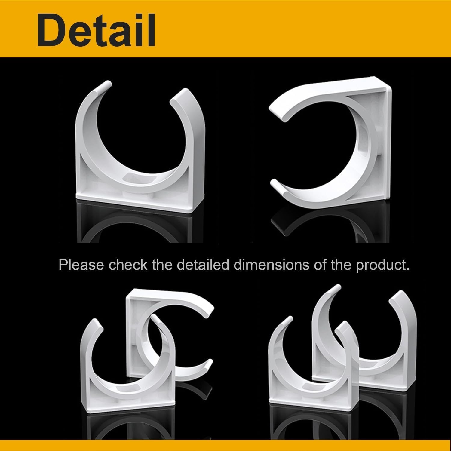 100 Pcs U-Shaped PVC Pipe Clamps, 20Mm White Clips for 1/2″ Water Pipes, Durable
