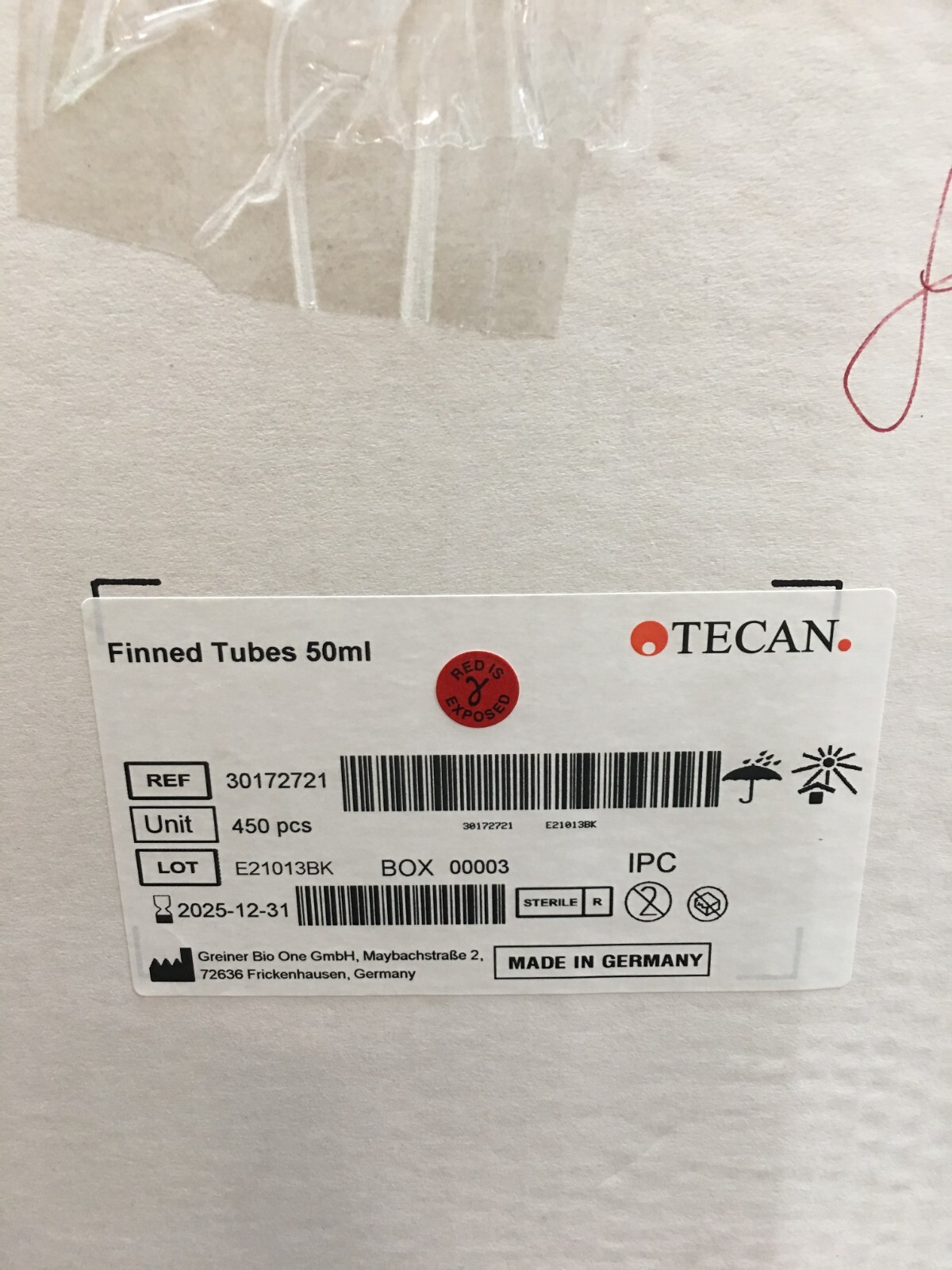 Tecan REF 30172721 Finned Tubes 50mL TUBE 50 ML PP 30/115 MM CONICAL BOTTOM