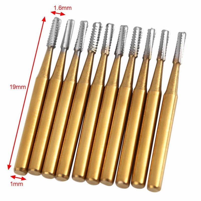 10 Pcs Dental Cutter Tungsten Steel Carbide Burs Crown Tooth Drill FG-1957