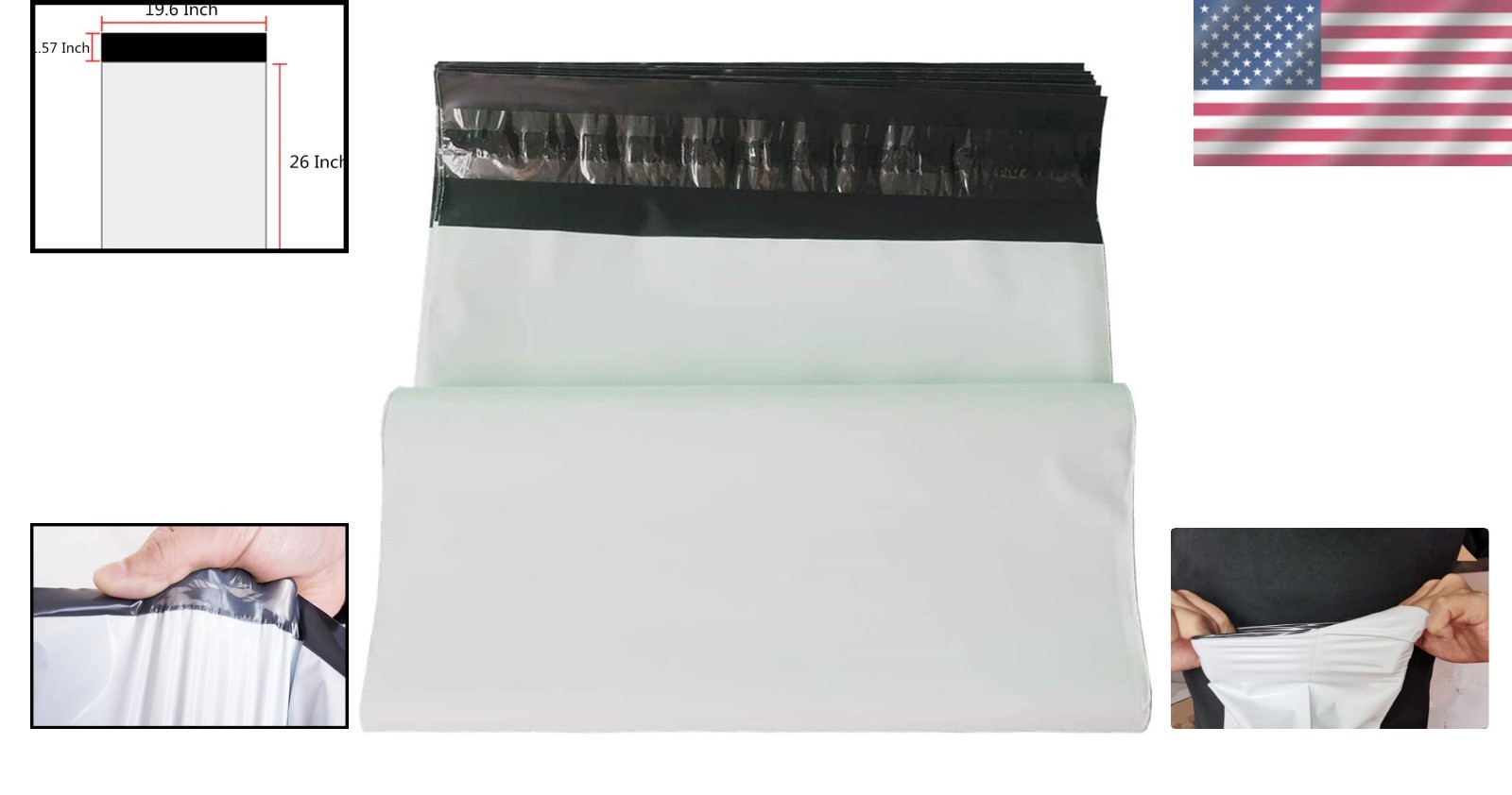 25 Piece Self-Sealing White Mailing Bags 19.6 X 26 Inches – Ideal for Soft Items