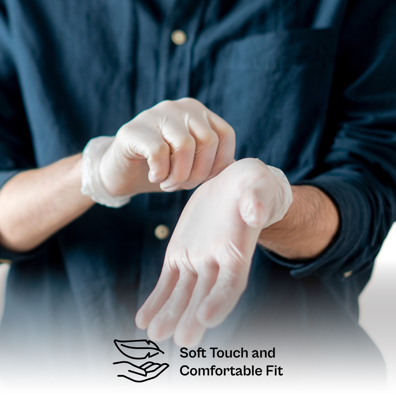 NonExam Latex and Powder Free Disposable Vinyl Gloves 3 Mil XL Clear, 48000 Pcs