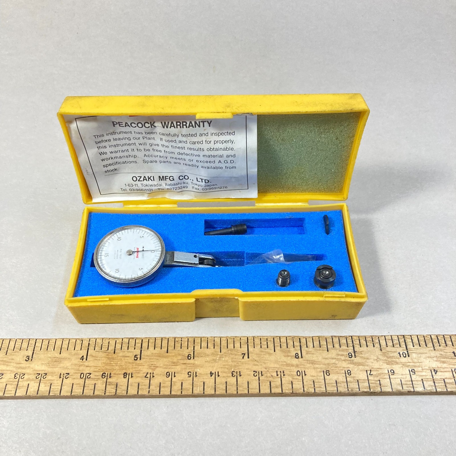 Vintage Peacock Dial Test Indicator Set .0005″ #2000 w/ Case Japan
