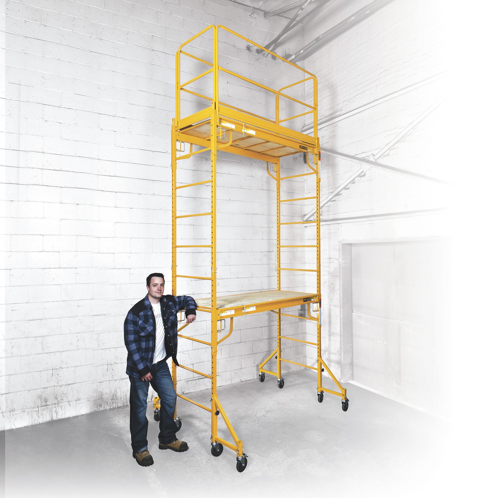 Metaltech Multipurpose Maxi Square Baker-Style Rolling Scaffold Tower Package,