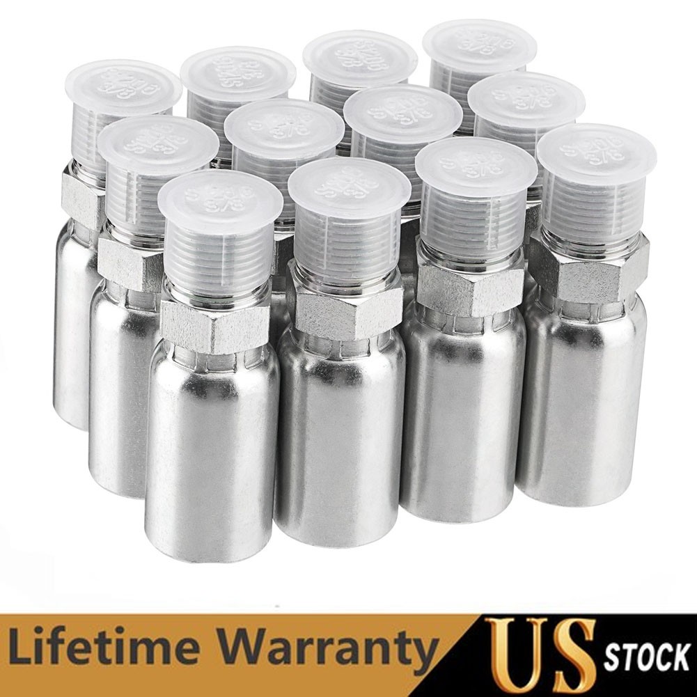 12 Pack Hydraulic Hose Fittings, 3/8″ I.D. Hose X 3/8″ NPTF Male with Protection