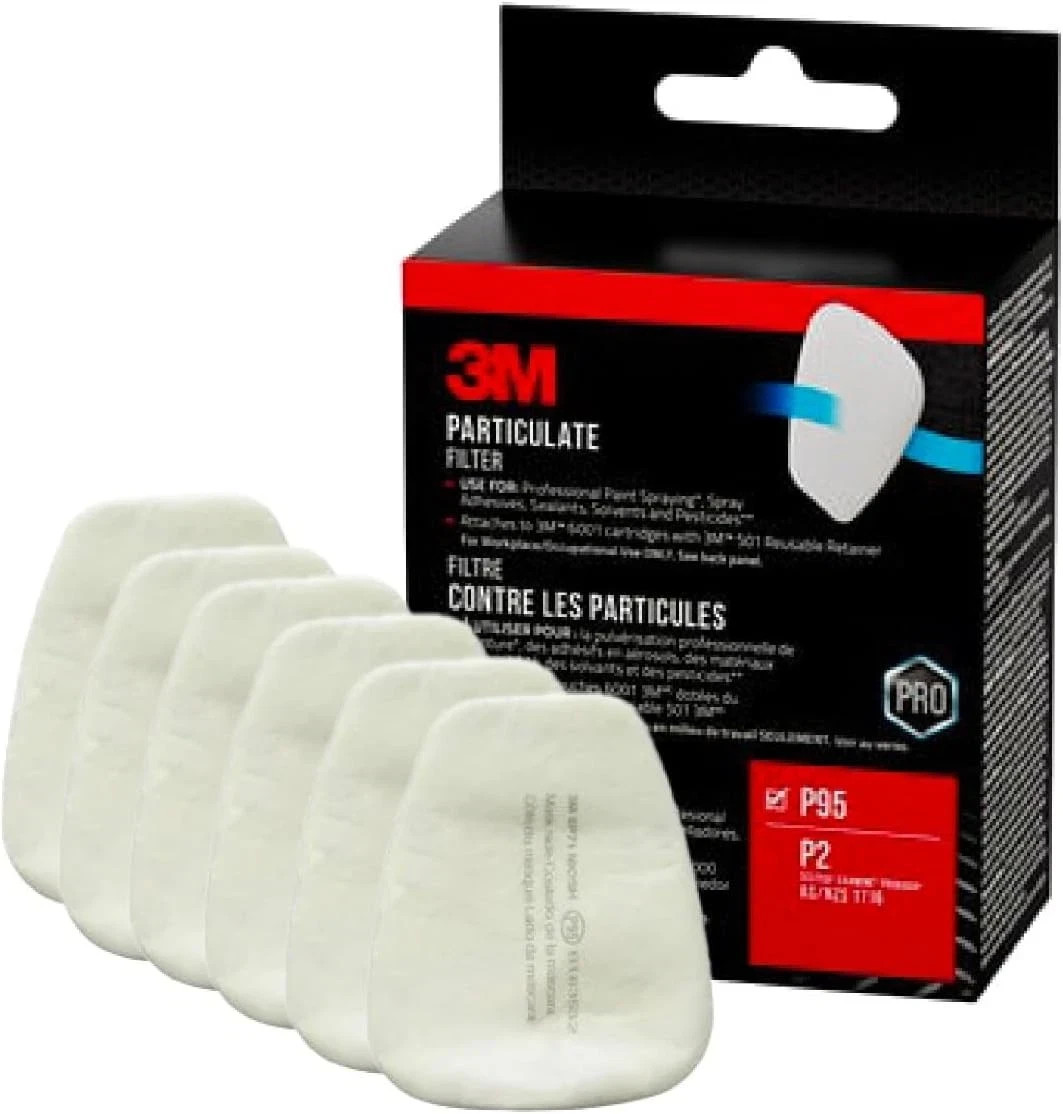 3M™ Particulate Filter 5P71, P95, 3-pairs of Filters 6 Pack, White