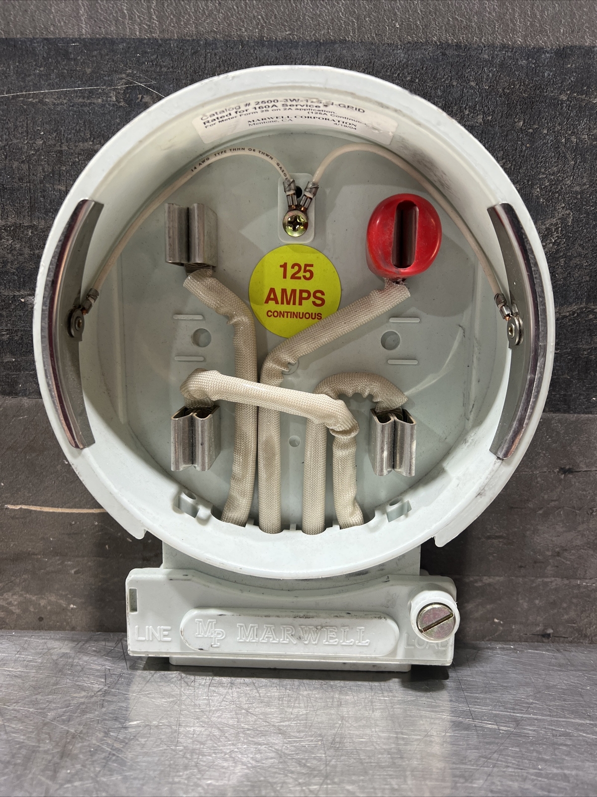 Nos Surplus Marwell Base Adapter- 2500-3W-125-N- GRID rated for 160A Service