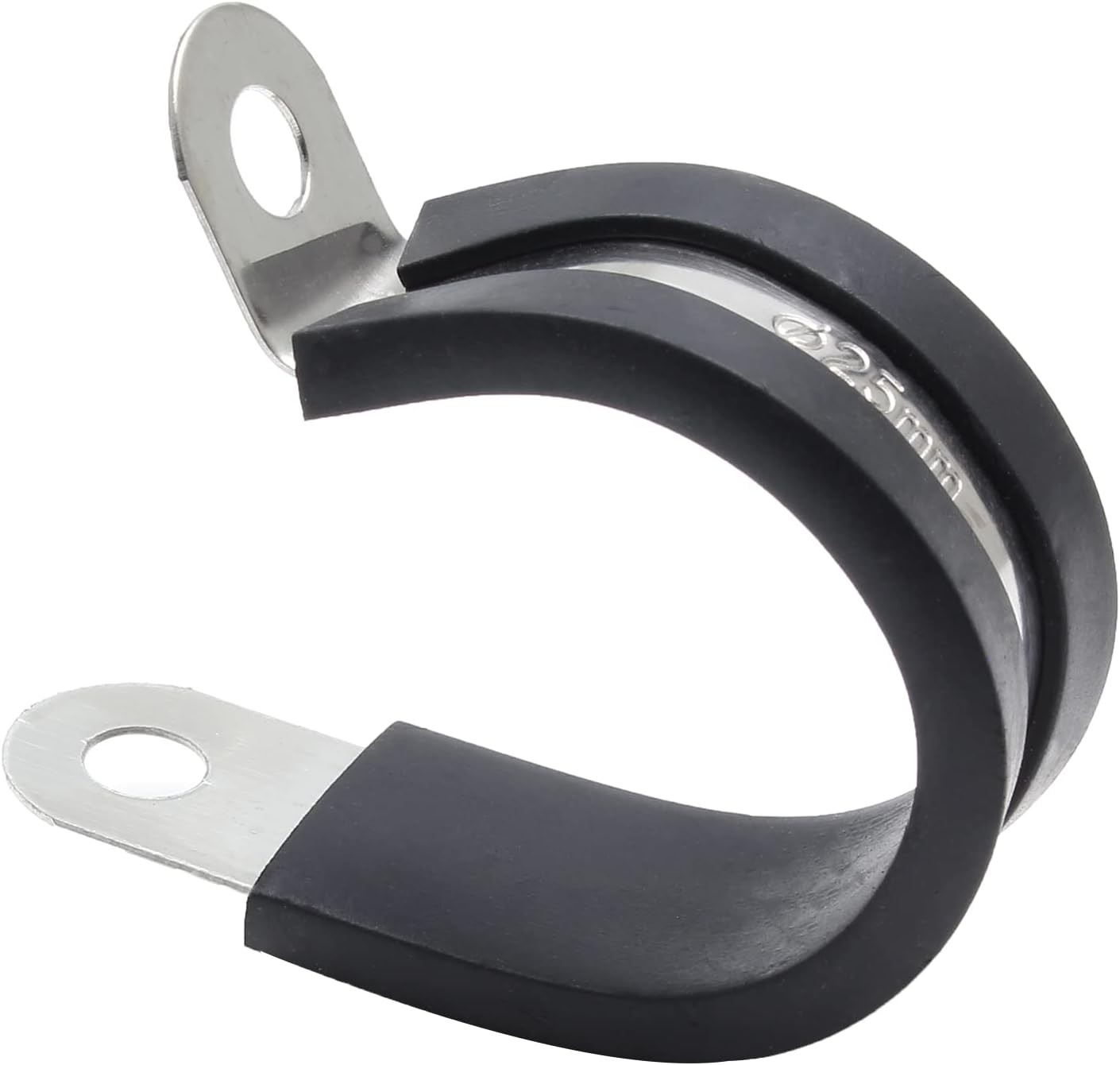12pcs 1 inch (25mm) Cable Clamps, Stainless Steel Wire 1 inch-12pcs, Black