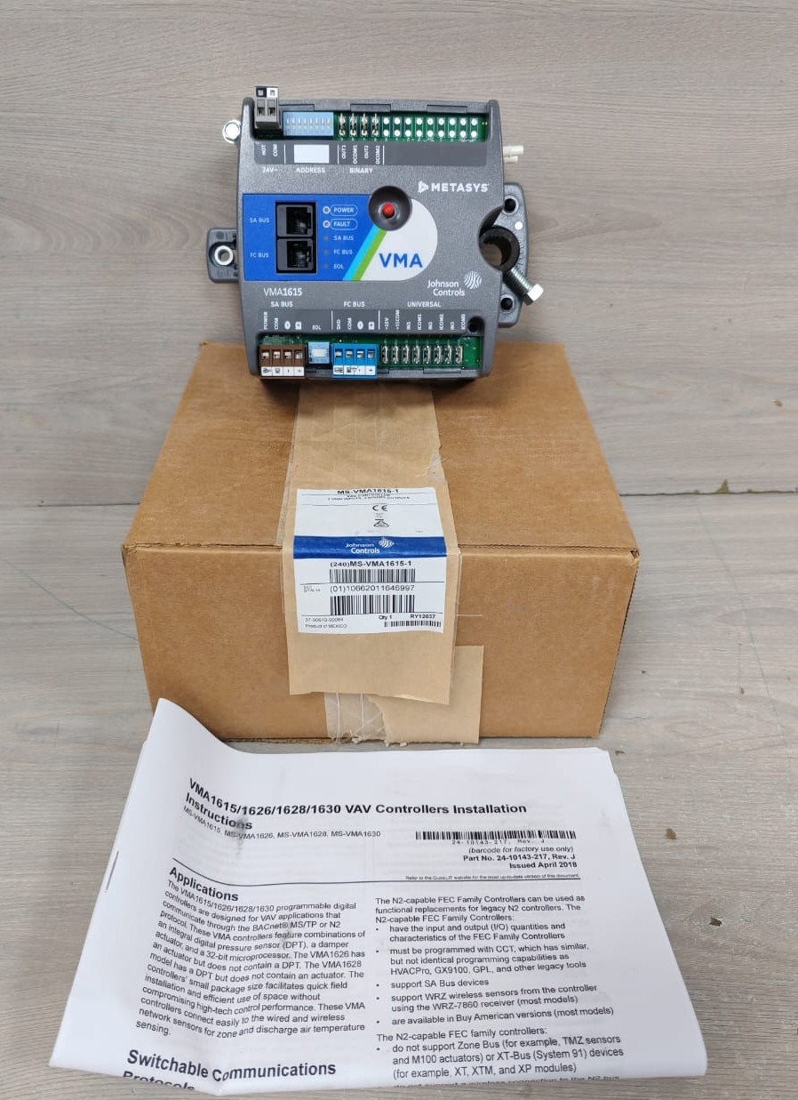 Johnson Controls MS-VMA1615-1 Vav Controller 3 Univ Inputs,2 Binary Outputs