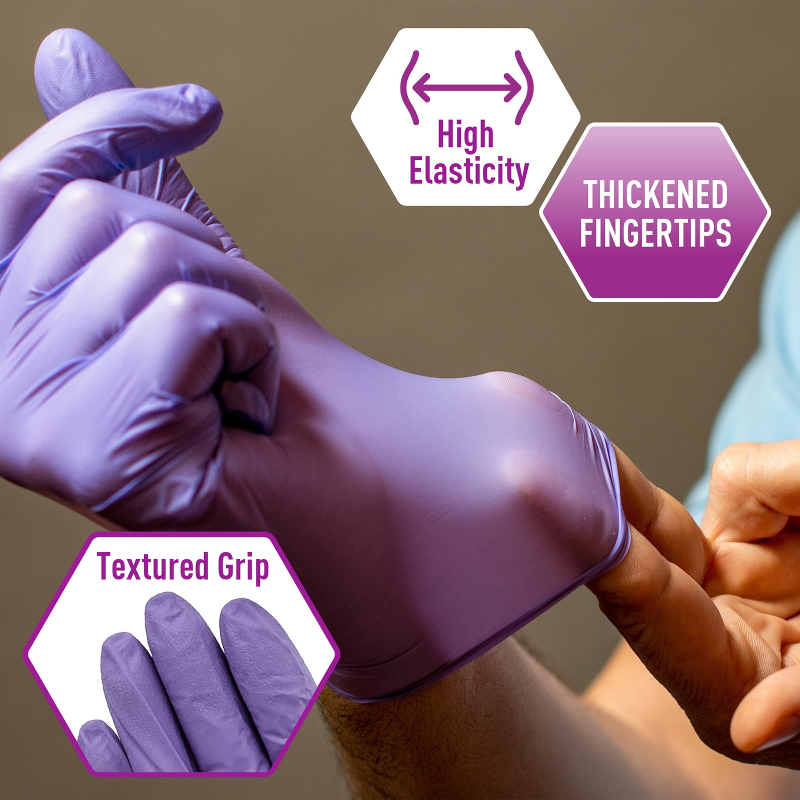 MedPride Powder-Free Nitrile Exam Gloves, Large, Large (Pack of 100), Blue