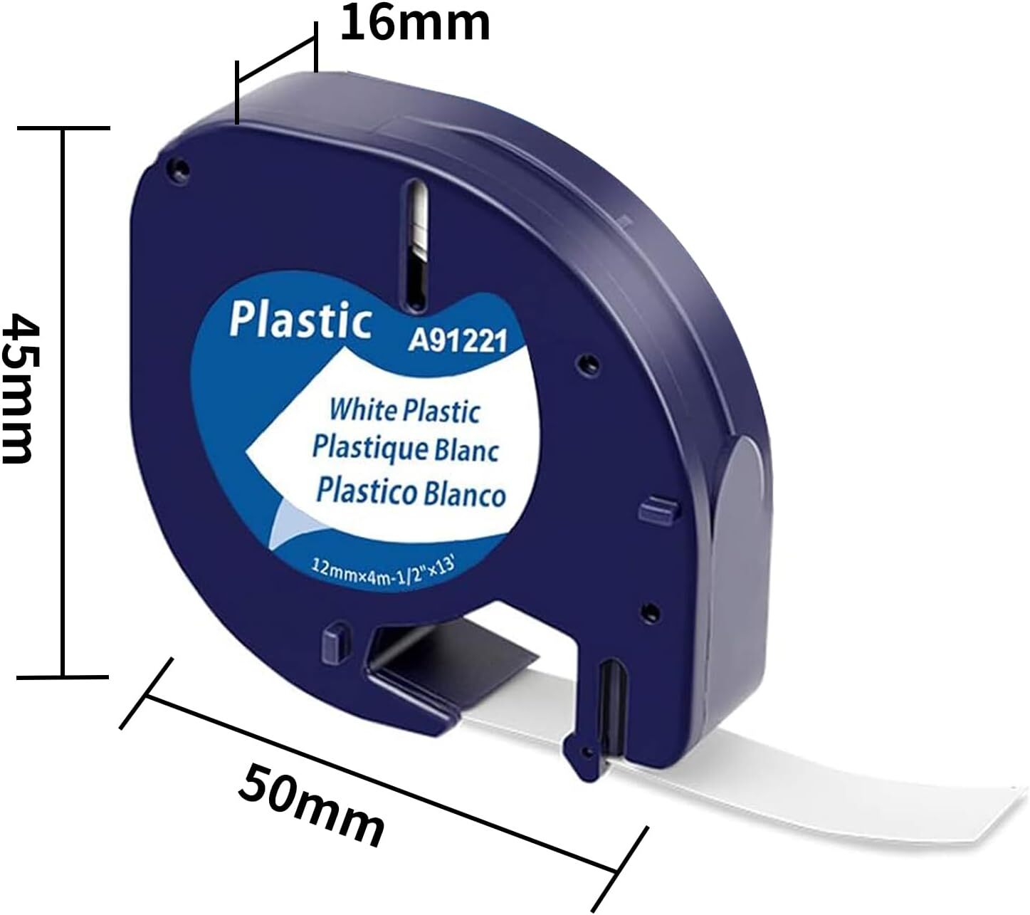 100PK 91331 Compatible Dymo LetraTag 91201 White Plastic Label Tape 1/2″ LT-110H