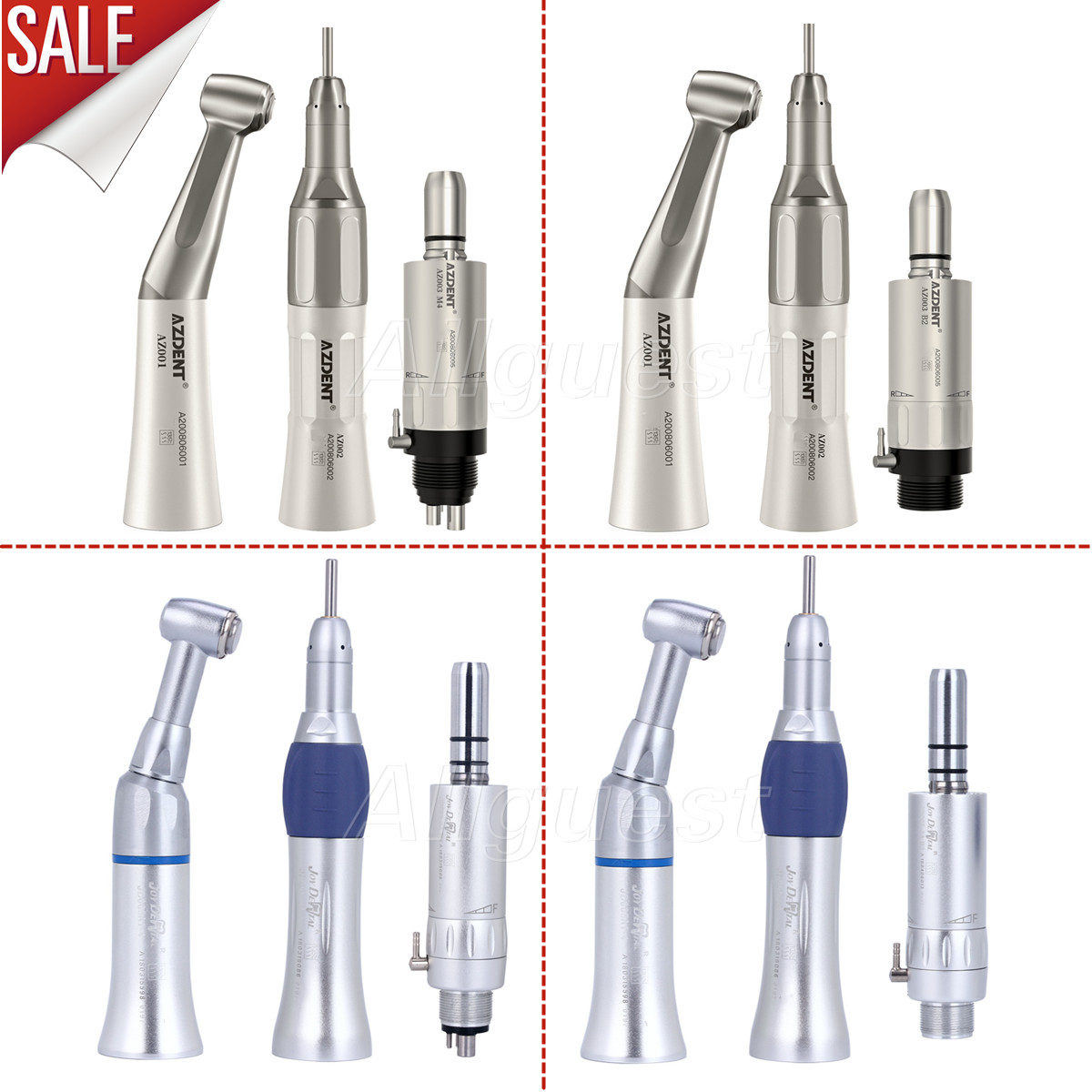AZDENT Dental 1:1 Slow Low Speed Handpiece Straight Contra Angle Air Motor