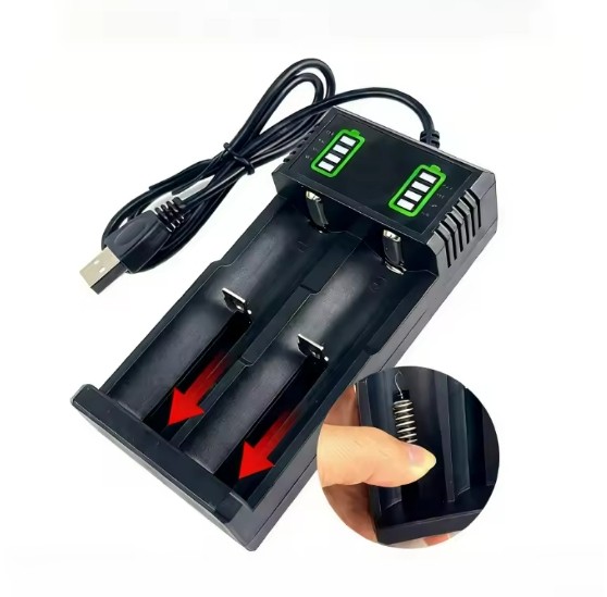 2-Slot USB Intelligent Battery Charger For 18650 14500 16340Rechargeable Battery