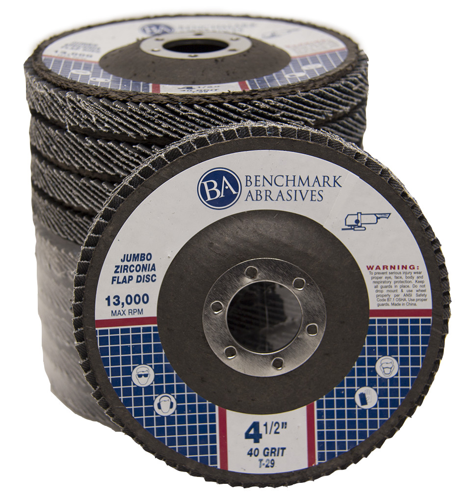 20 Pack 4.5” x 7/8″ Jumbo 40 Grit Zirconia Flap Disc Grinding Wheels T29