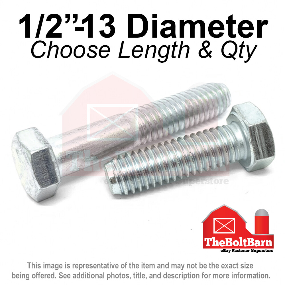 1/2″-13 Grade 5 Hex Cap Screws COARSE Thread USS Hex Bolts (Pick Length & Qty)