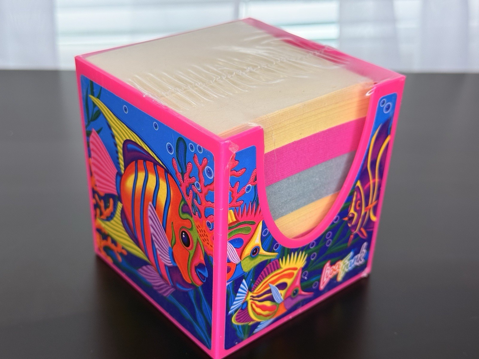 1990s Lisa Frank Underwater Fish Theme Sticky Note Cube Desktop Note Paper Stack