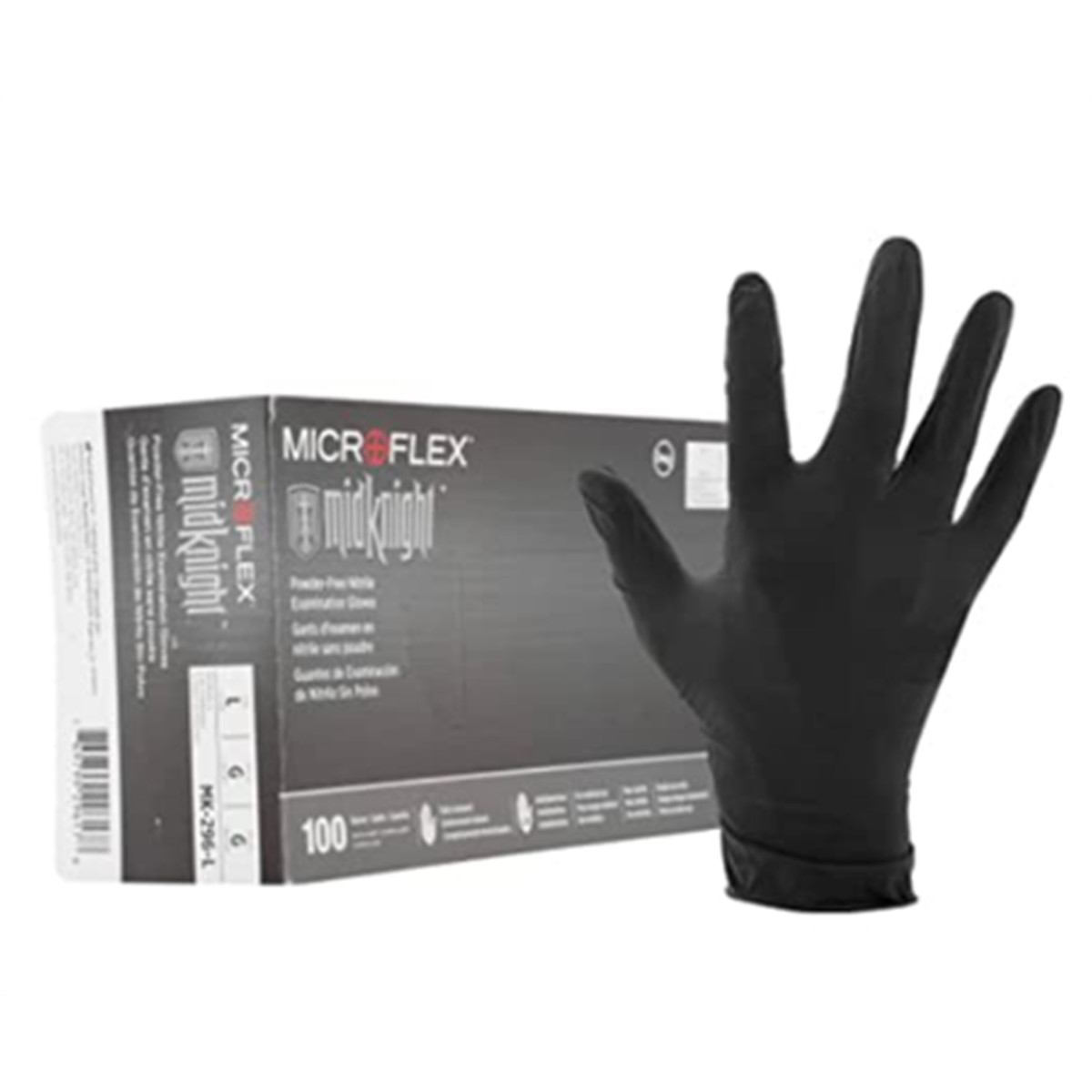 MK-296-XL Microflex Black Nitrile Powder Free Gloves